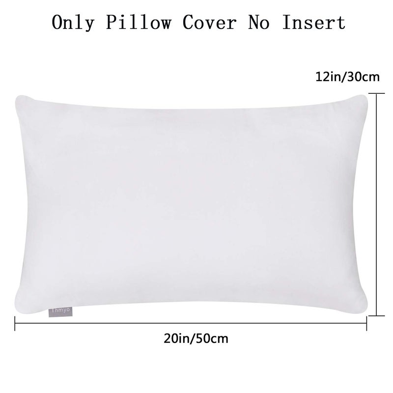 Thmyo 4-Pack 100% Cotton Lumbar Comfortable Solid Decorative Throw Pillow Case Rectangle Cushion Cover Pillowcase DIY Throw Pillowcase for Sofa Bed(Only Covers Not Inserts)(12x20inch/30x50cm White) - Image 5
